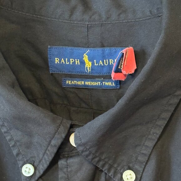 Ralph Lauren Feather weight Twill Black Shirt Sz 2XB - Picture 2 of 4
